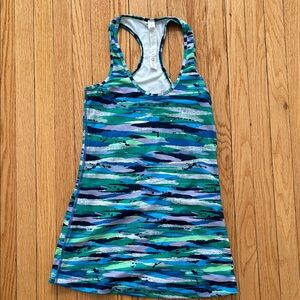 lululemon athletica Women’s Blue and Green Racerback Tank Top